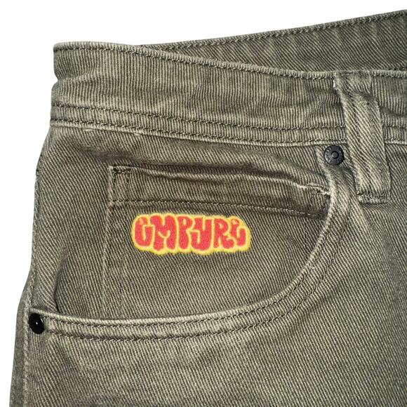 EMPYRE MENS RELAXED STRAIGHT LEG JEANS SIZE 33 OLIVE GREEN DENIM - Picture 4 of 7